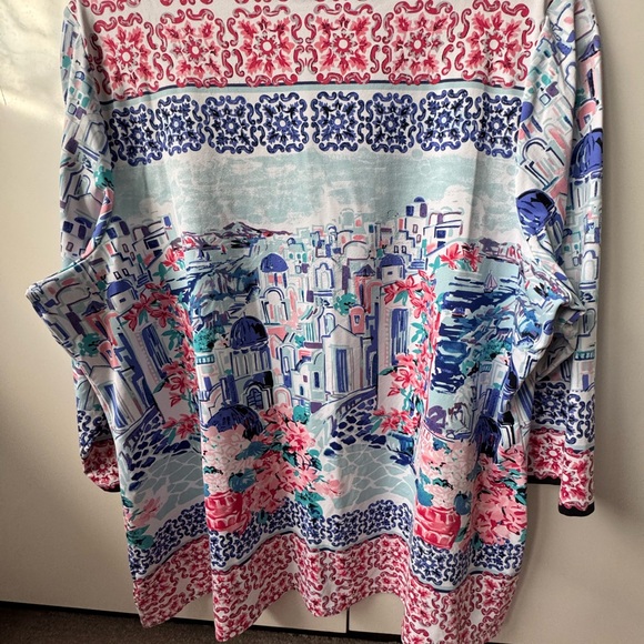 Charter Club Multicolor Scenic Print Blouse - Picture 4 of 5